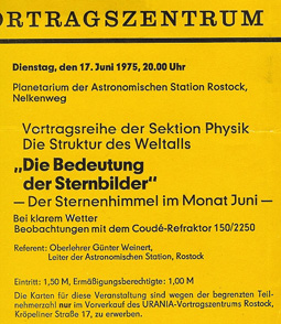 Veranstaltung in der Astronomische Station Starnwarte