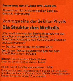 Veranstaltung in Astronomische Station Starnwarte